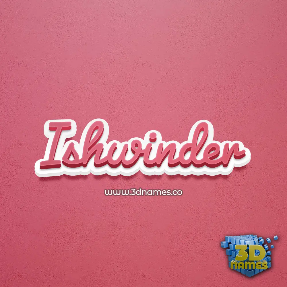 ishwinder in Red Scribble style - 3D name wallpaper