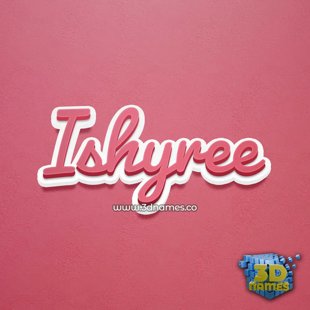 ishyree in Red Scribble style - 3D name wallpaper