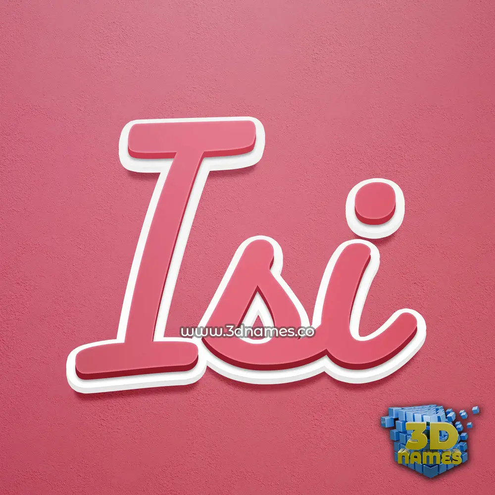 isi in Red Scribble style - 3D name wallpaper