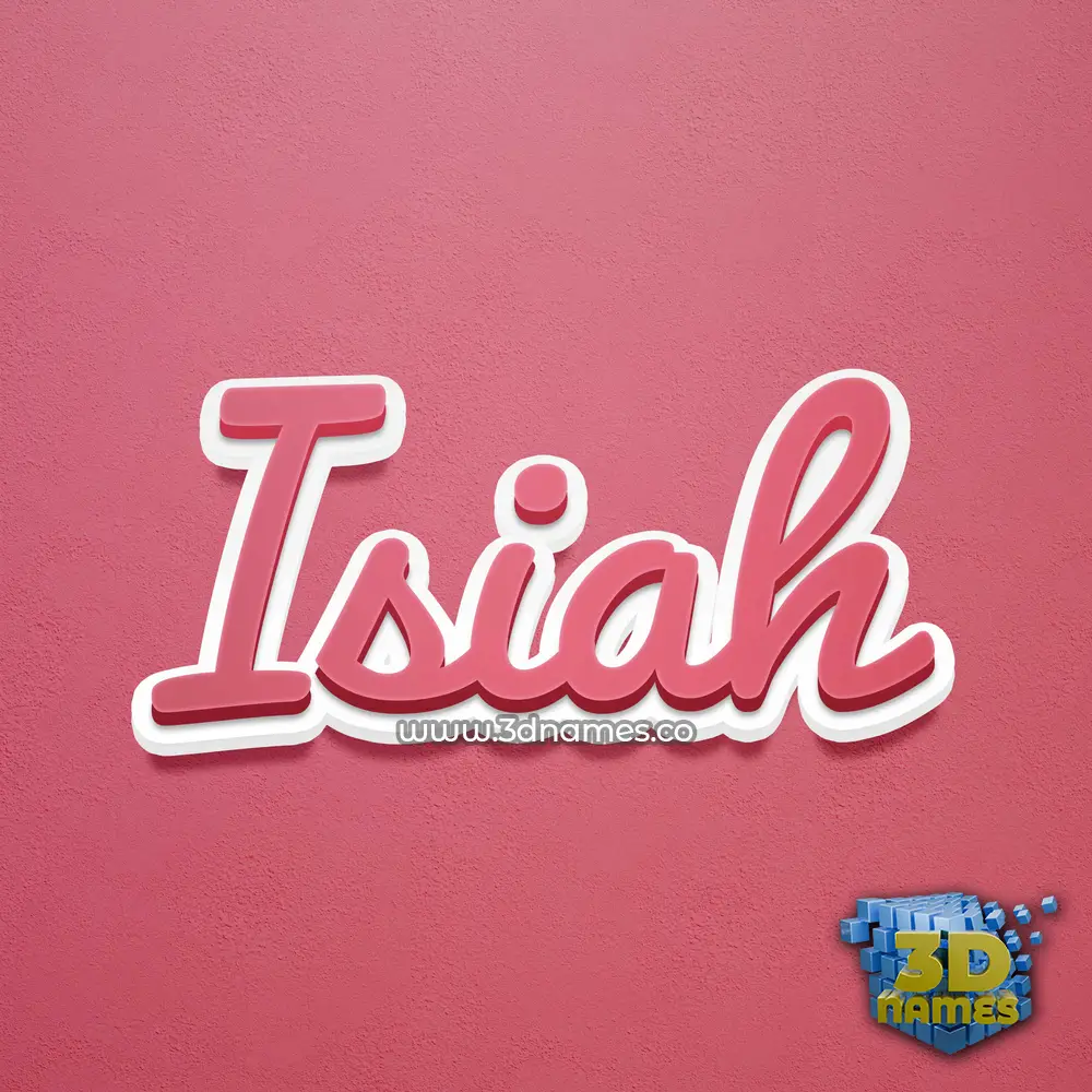 isiah in Red Scribble style - 3D name wallpaper
