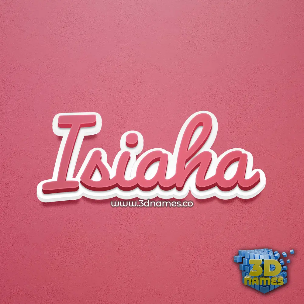 isiaha in Red Scribble style - 3D name wallpaper