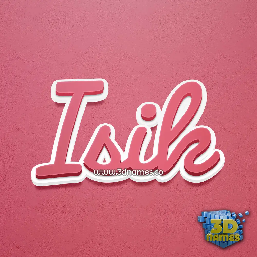 isik in Red Scribble style - 3D name wallpaper