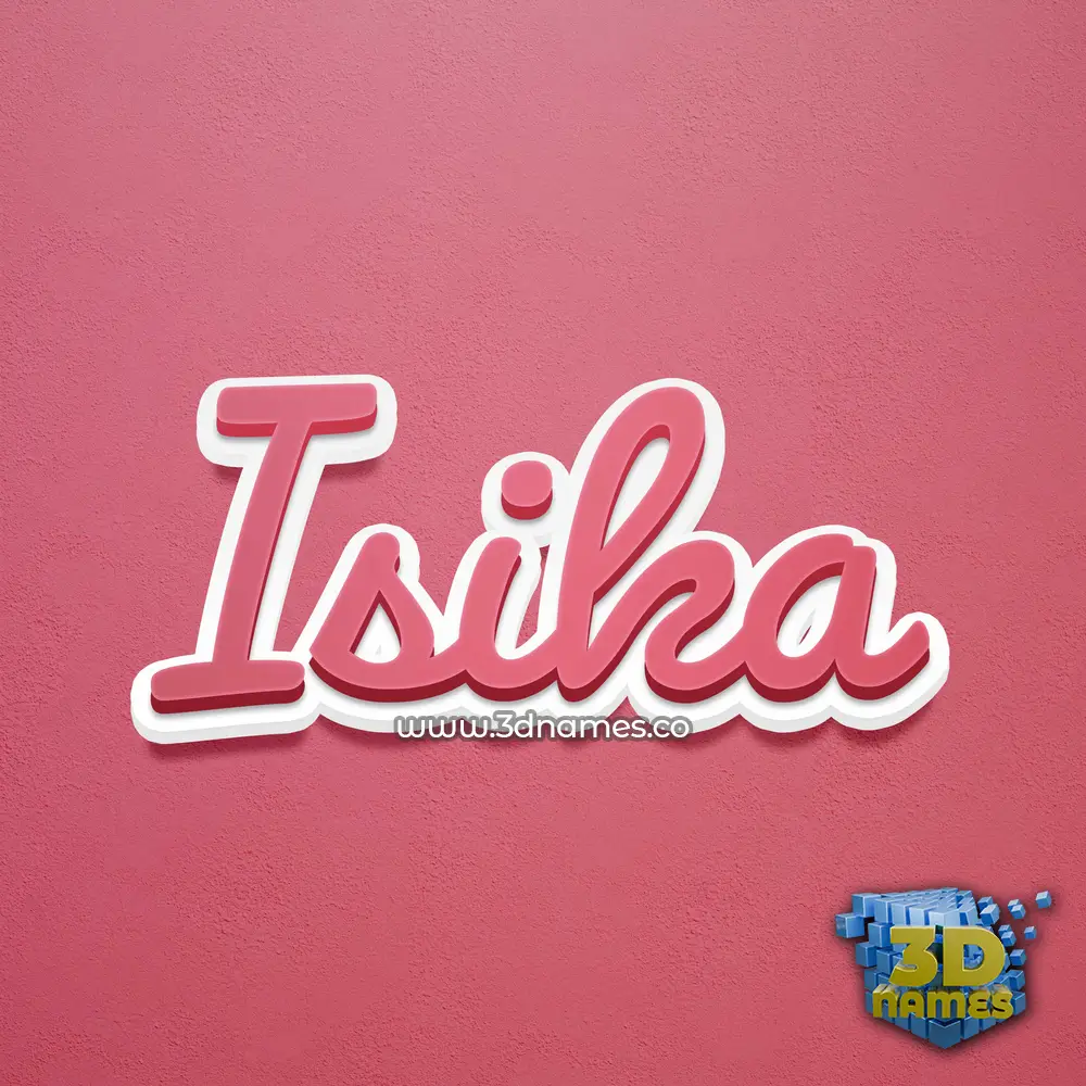 isika in Red Scribble style - 3D name wallpaper