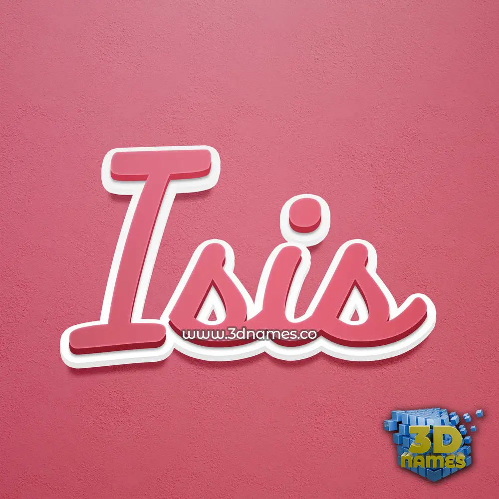 isis in Red Scribble style - 3D name wallpaper