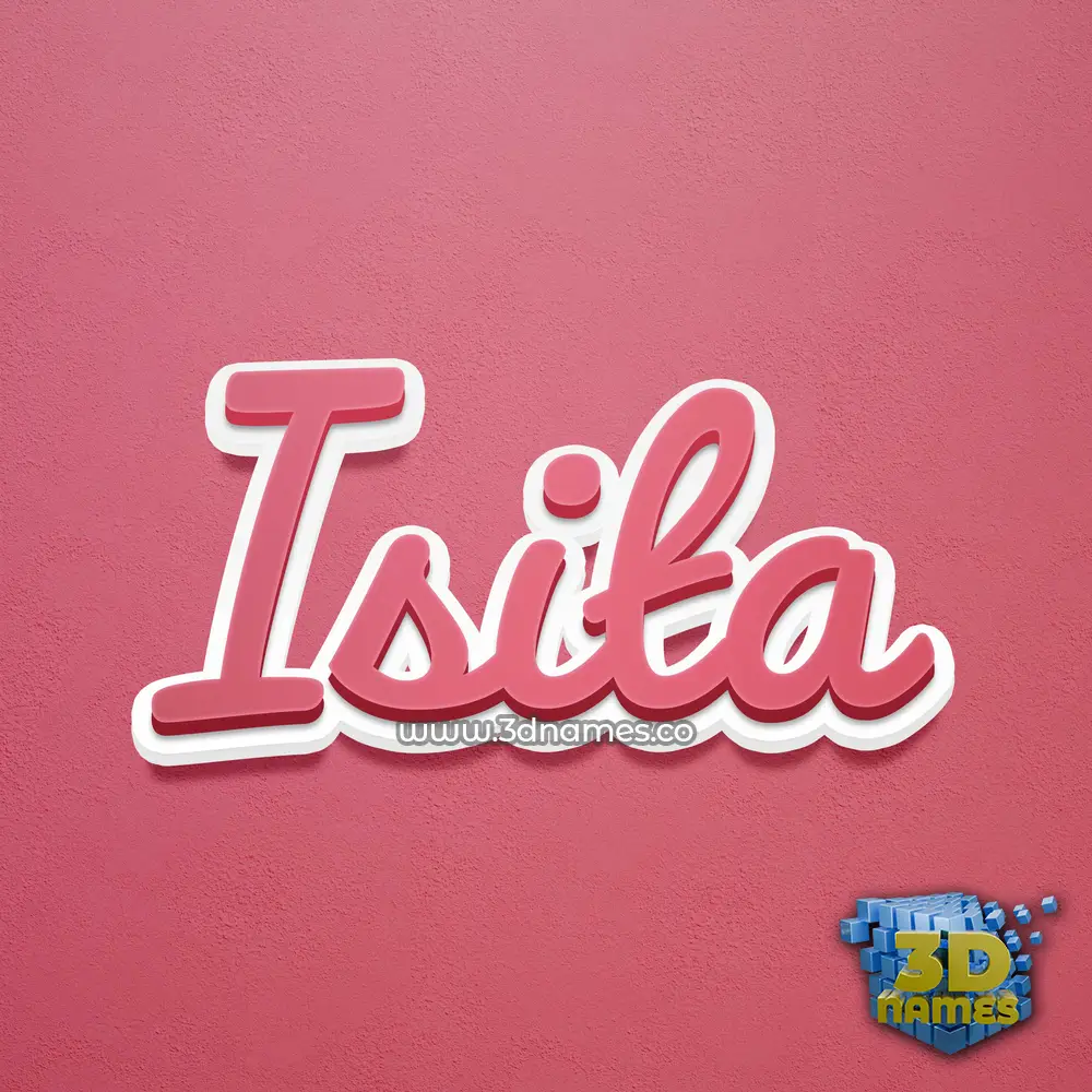 isita in Red Scribble style - 3D name wallpaper