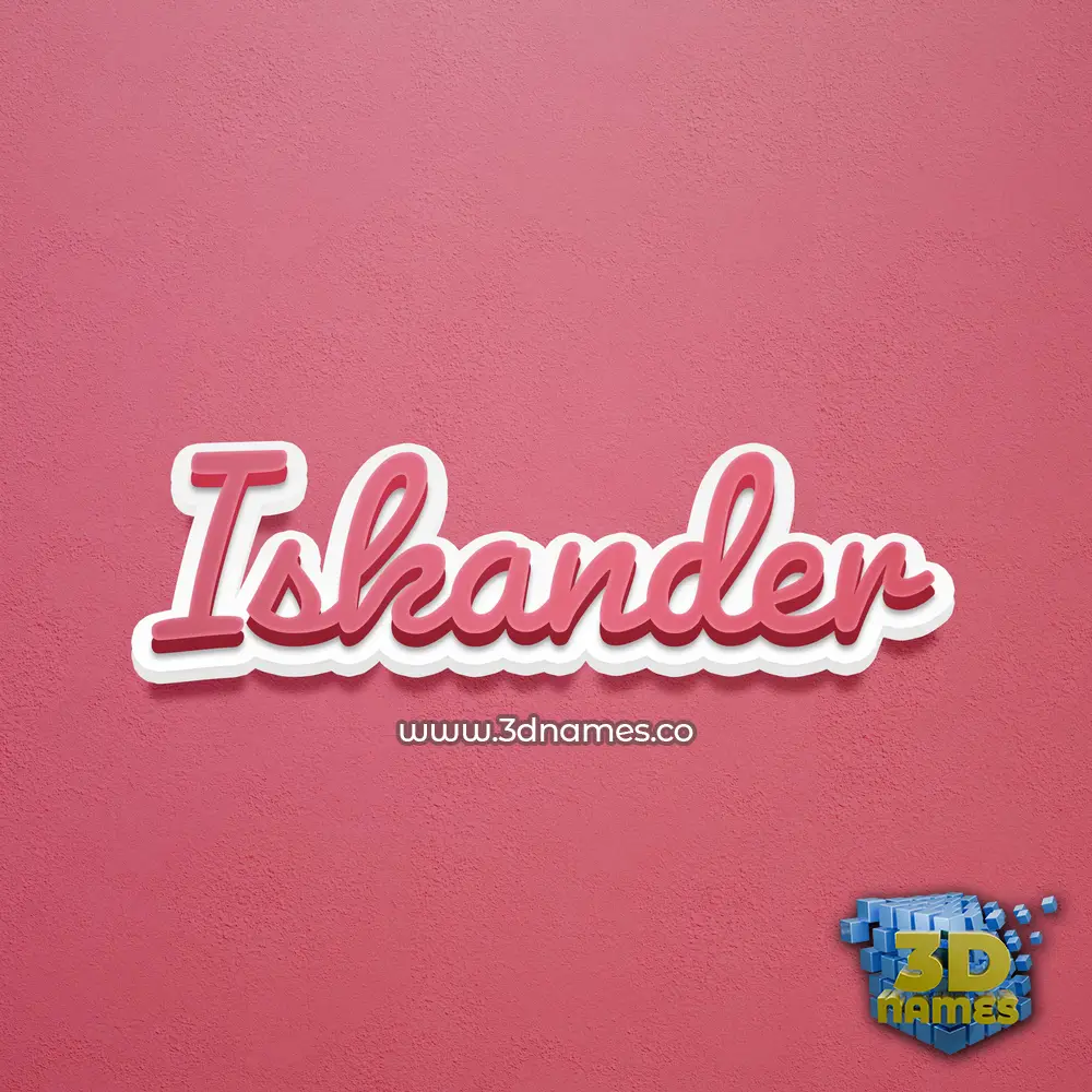 iskander in Red Scribble style - 3D name wallpaper