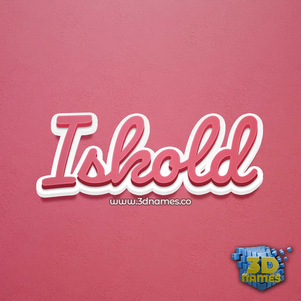 iskold in Red Scribble style - 3D name wallpaper