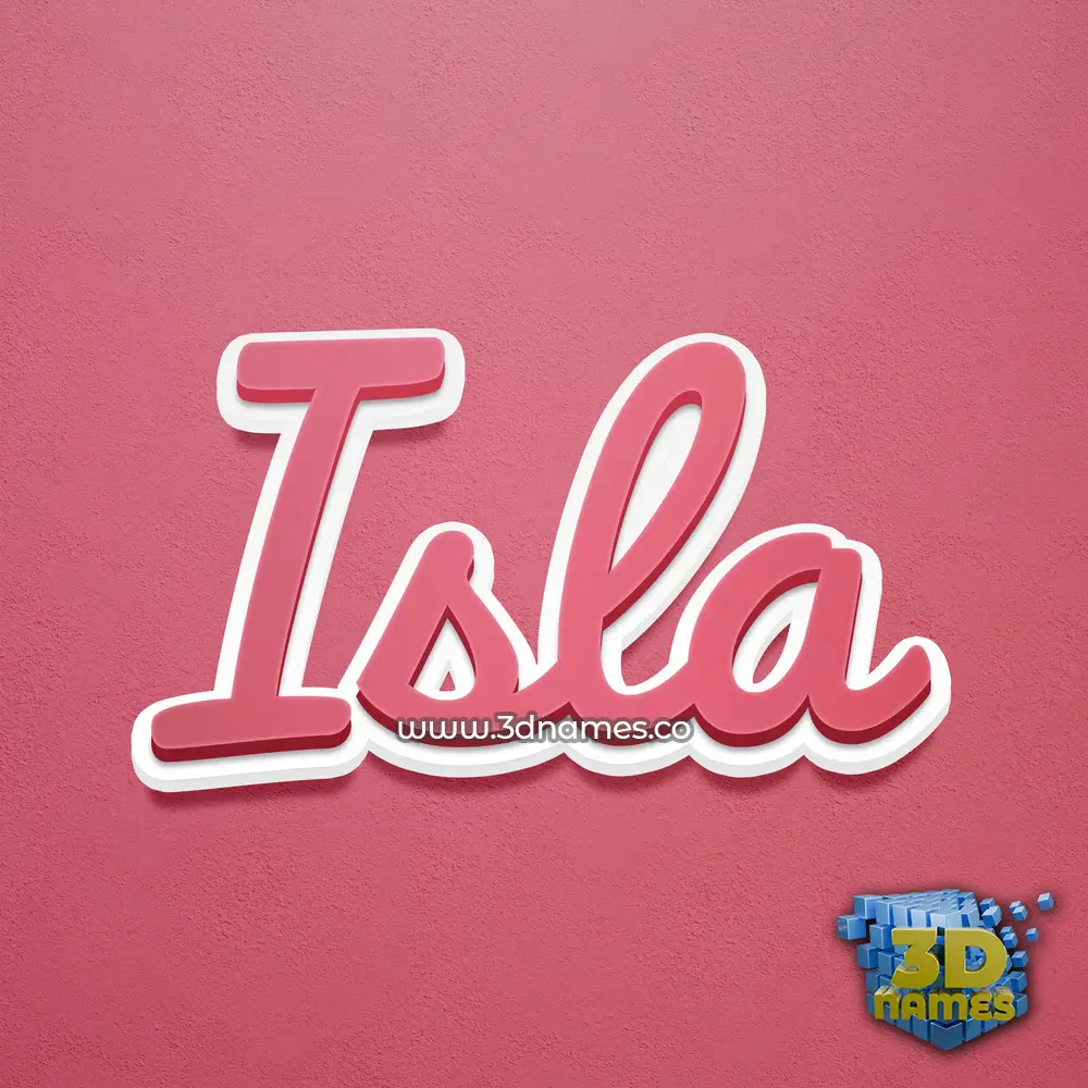 isla in Red Scribble style - 3D name wallpaper