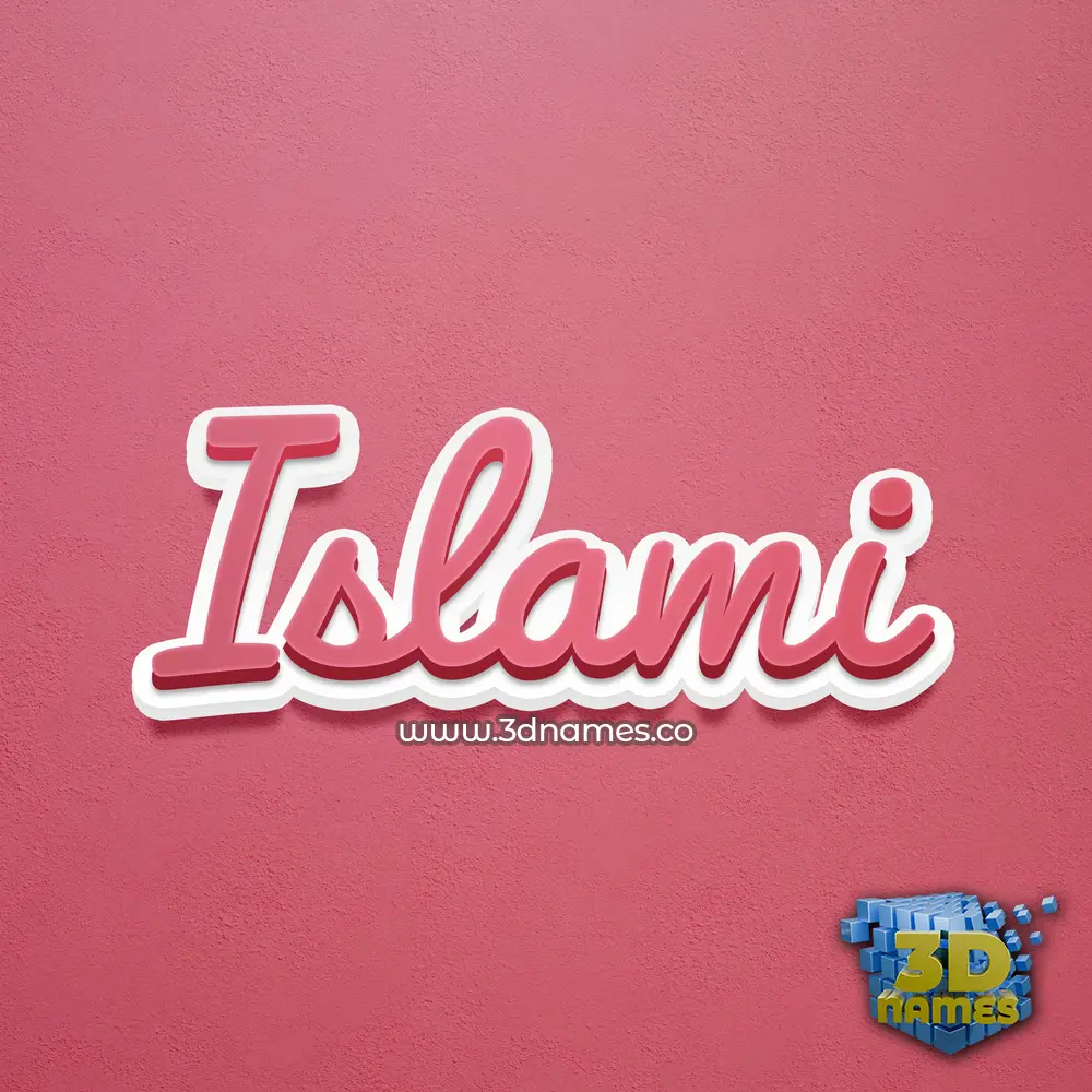 islami in Red Scribble style - 3D name wallpaper
