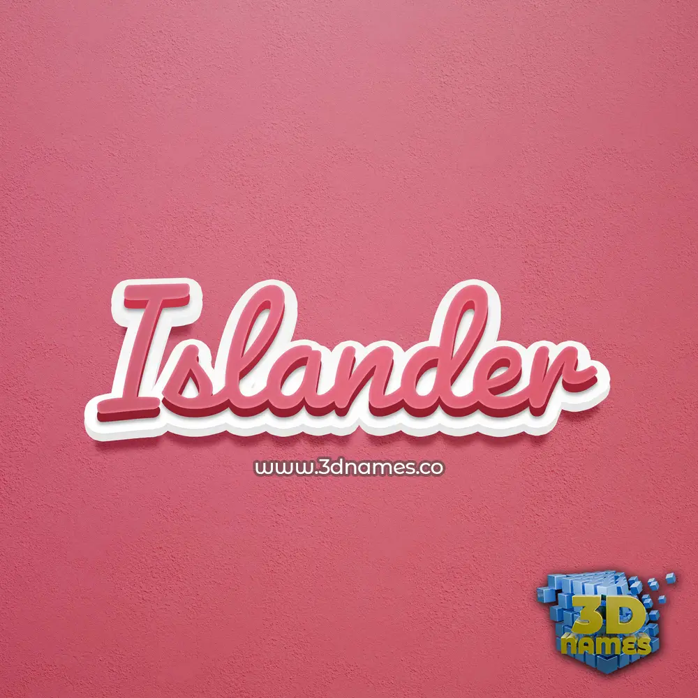 islander in Red Scribble style - 3D name wallpaper