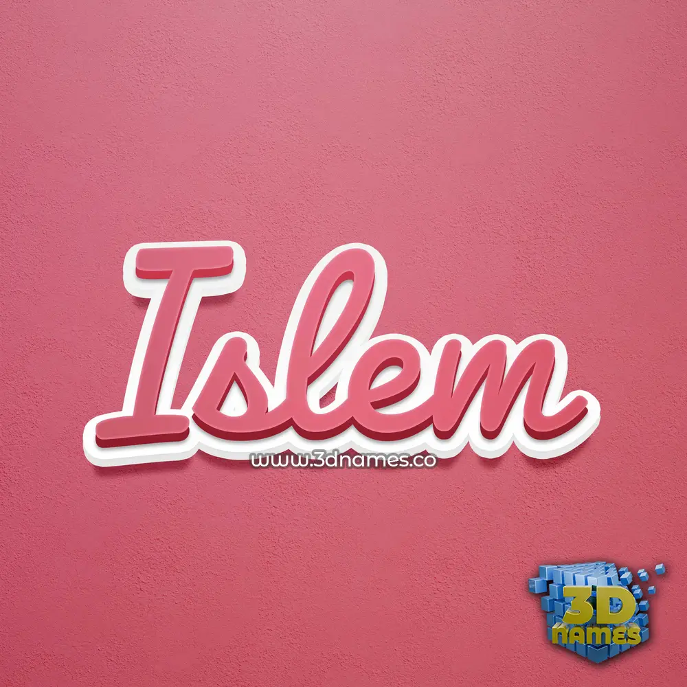 islem in Red Scribble style - 3D name wallpaper