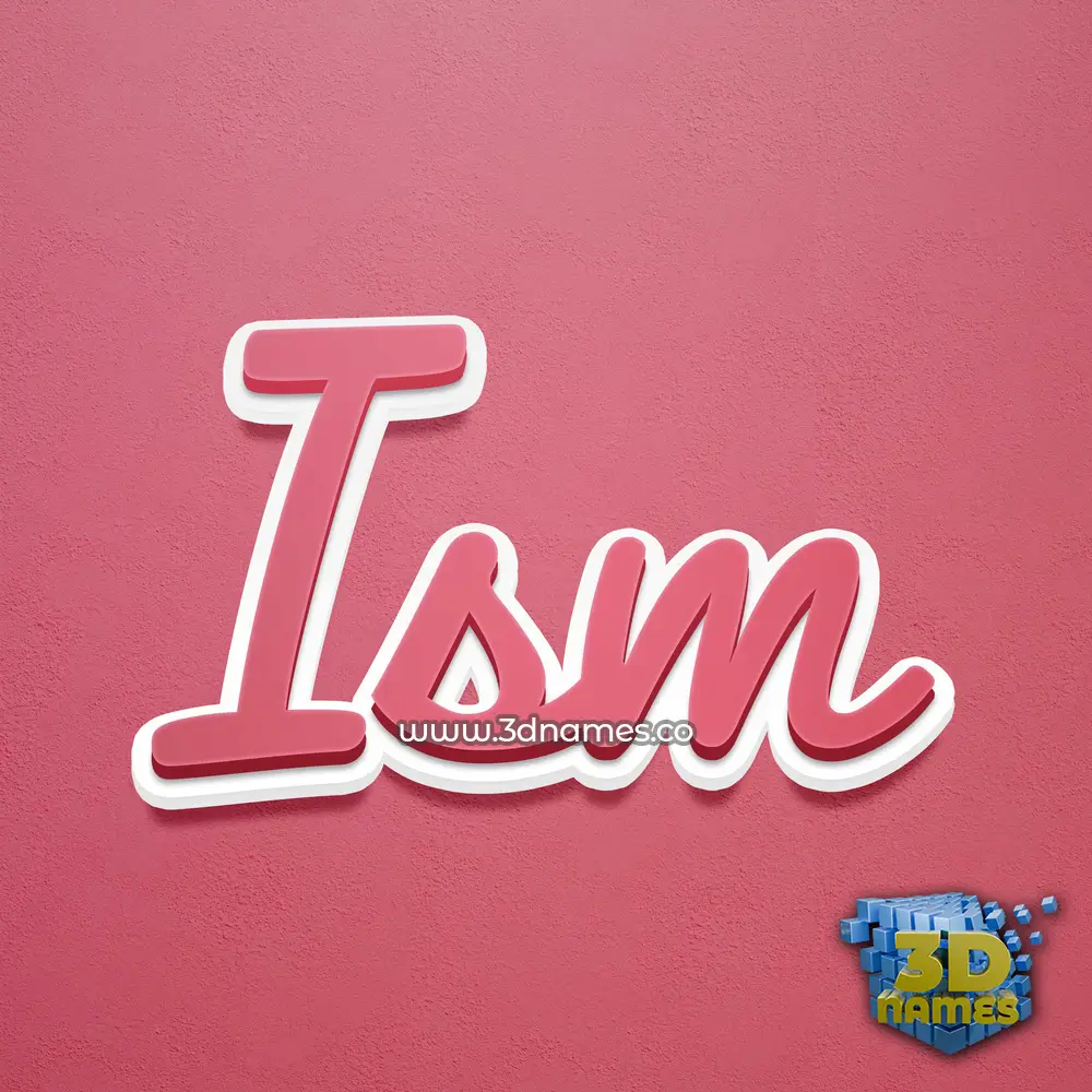 ism in Red Scribble style - 3D name wallpaper