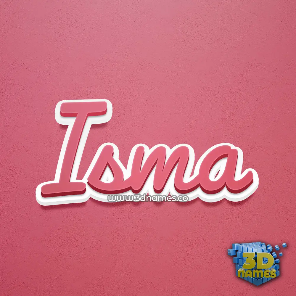 isma in Red Scribble style - 3D name wallpaper