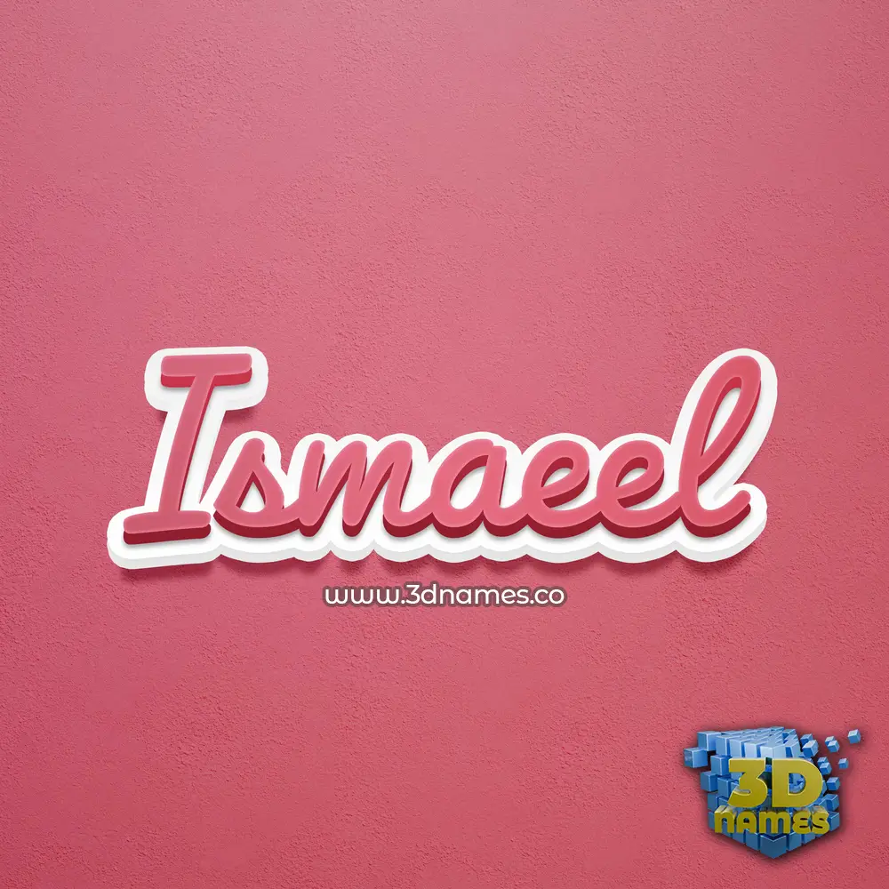 ismaeel in Red Scribble style - 3D name wallpaper