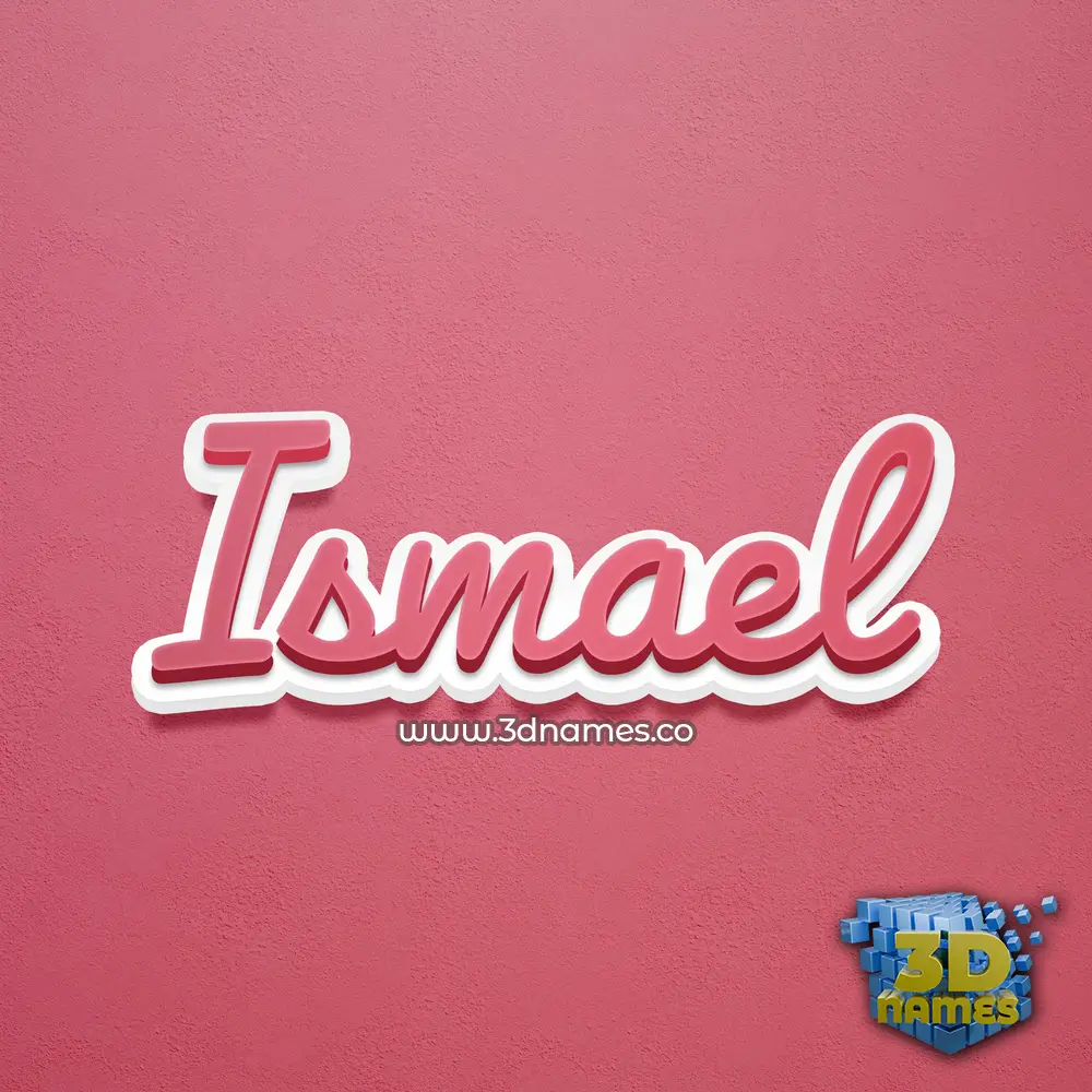 ismael in Red Scribble style - 3D name wallpaper