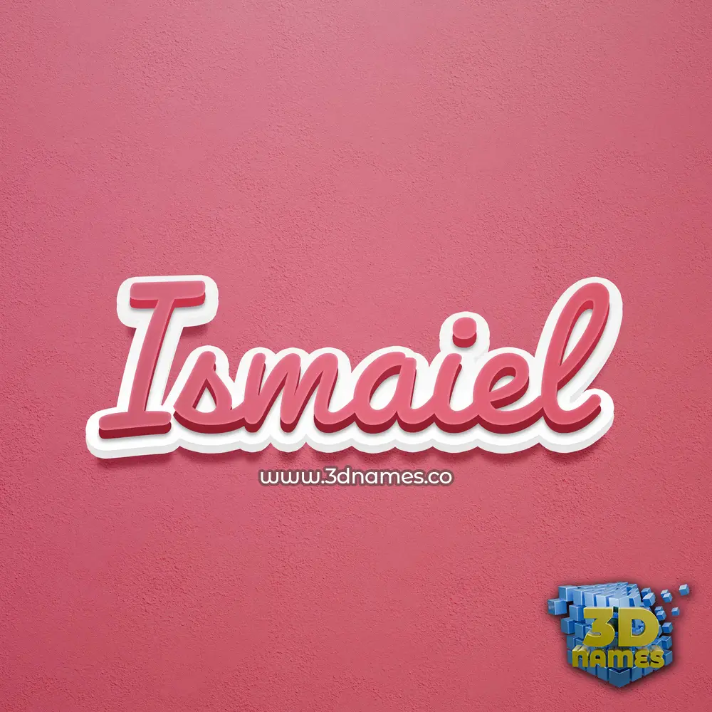 ismaiel in Red Scribble style - 3D name wallpaper