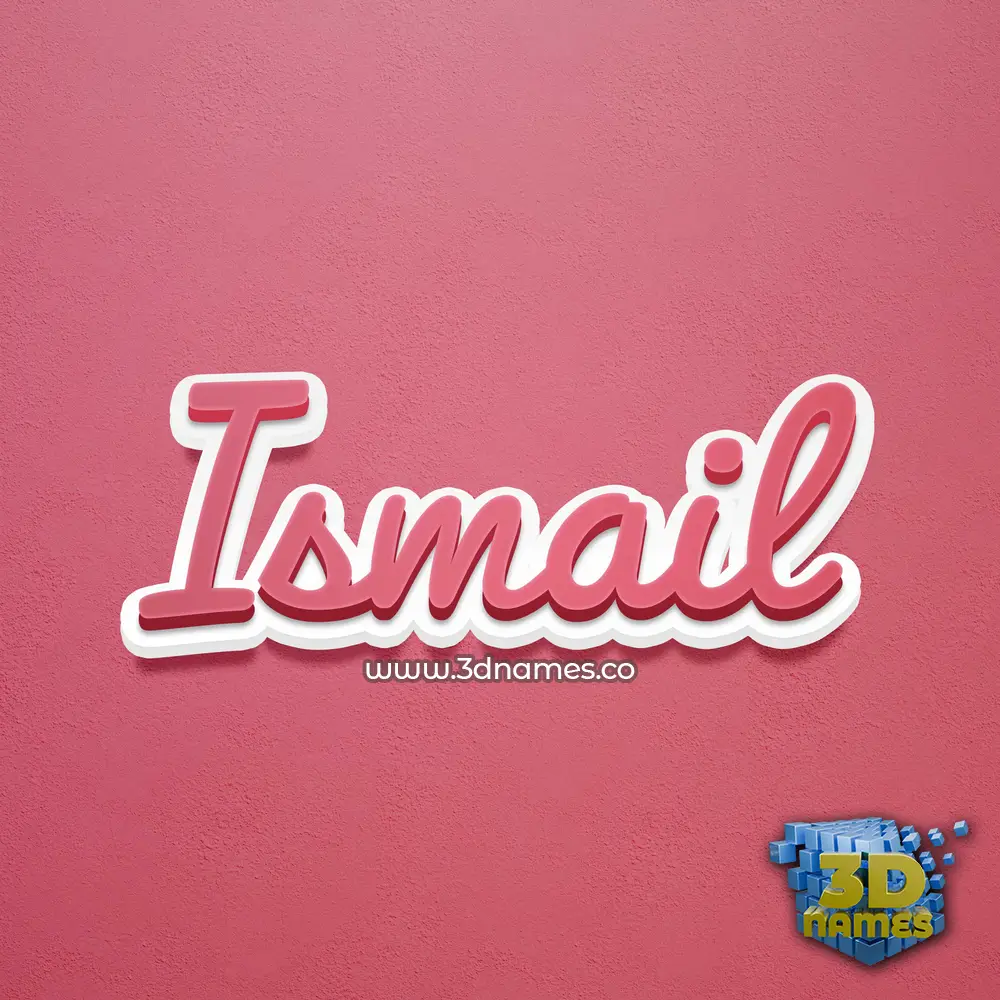 ismail in Red Scribble style - 3D name wallpaper