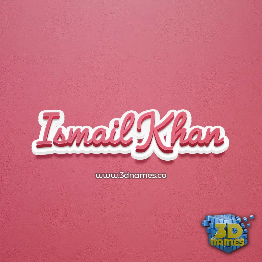 ismail khan in Red Scribble style - 3D name wallpaper