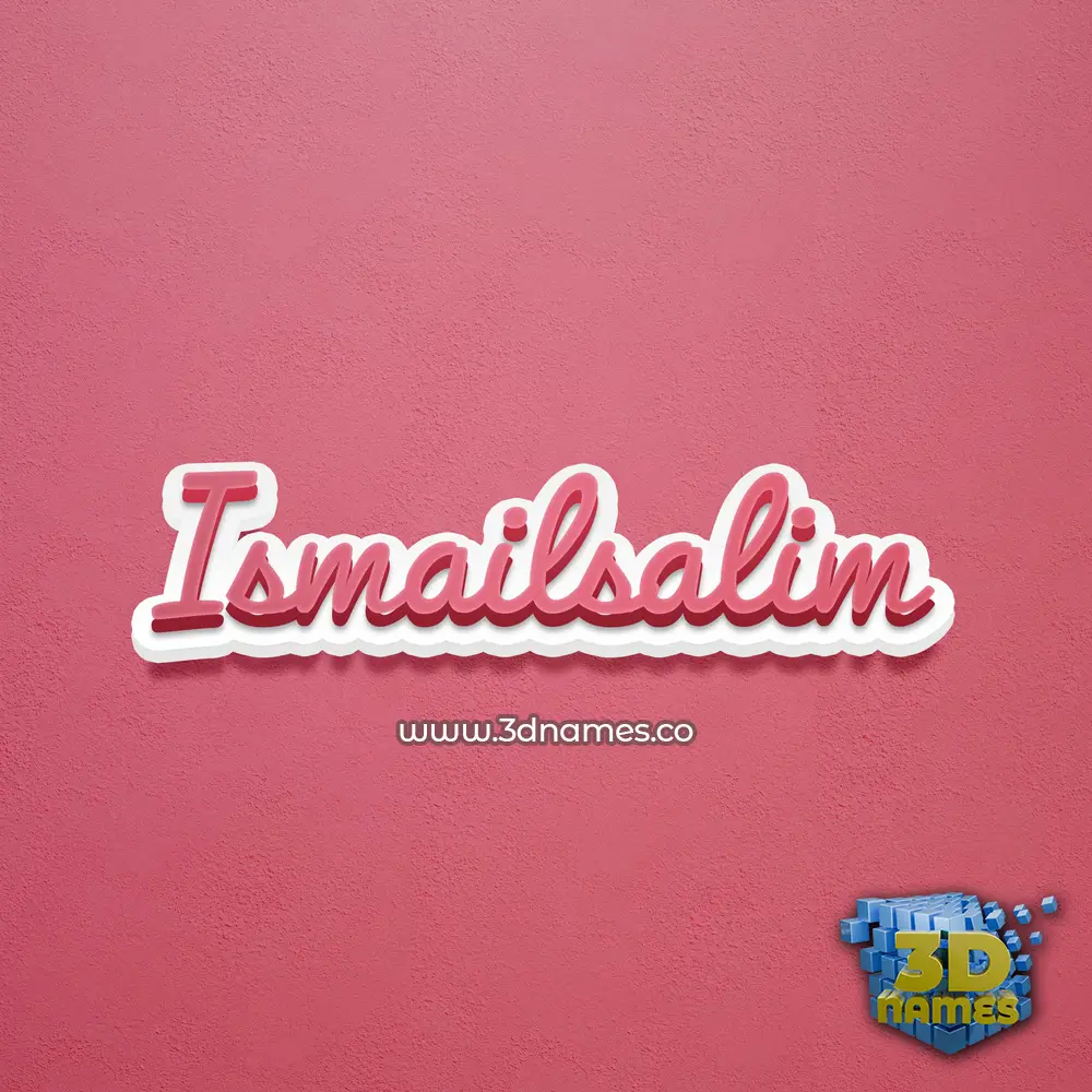 ismailsalim in Red Scribble style - 3D name wallpaper