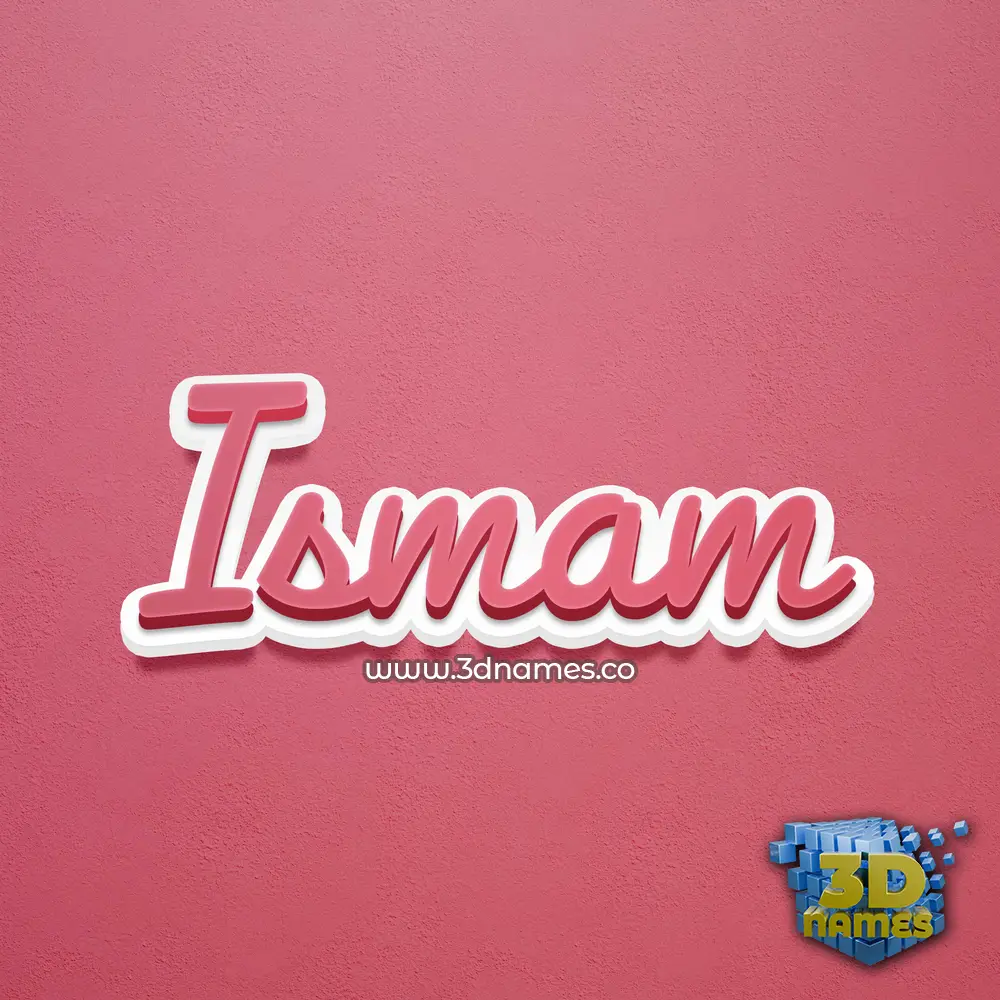 ismam in Red Scribble style - 3D name wallpaper
