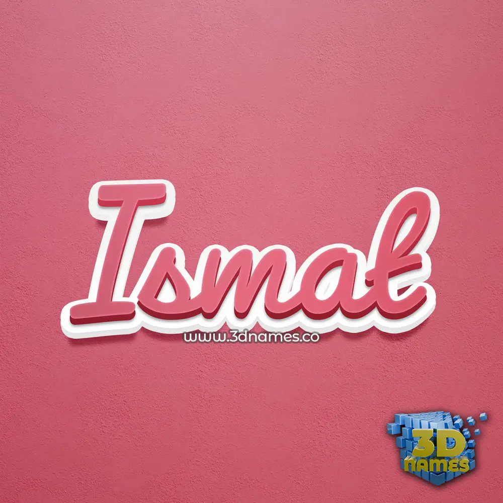 ismat in Red Scribble style - 3D name wallpaper