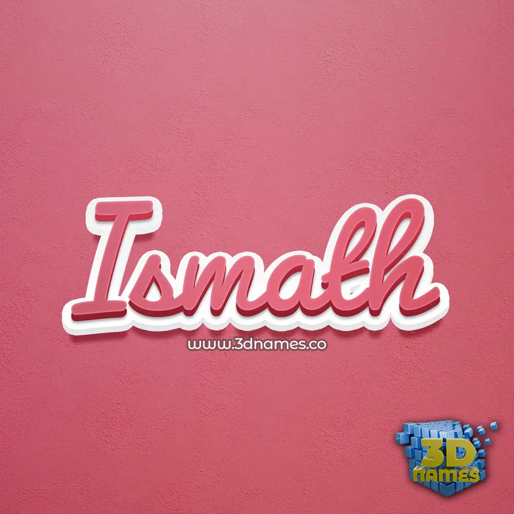 ismath in Red Scribble style - 3D name wallpaper