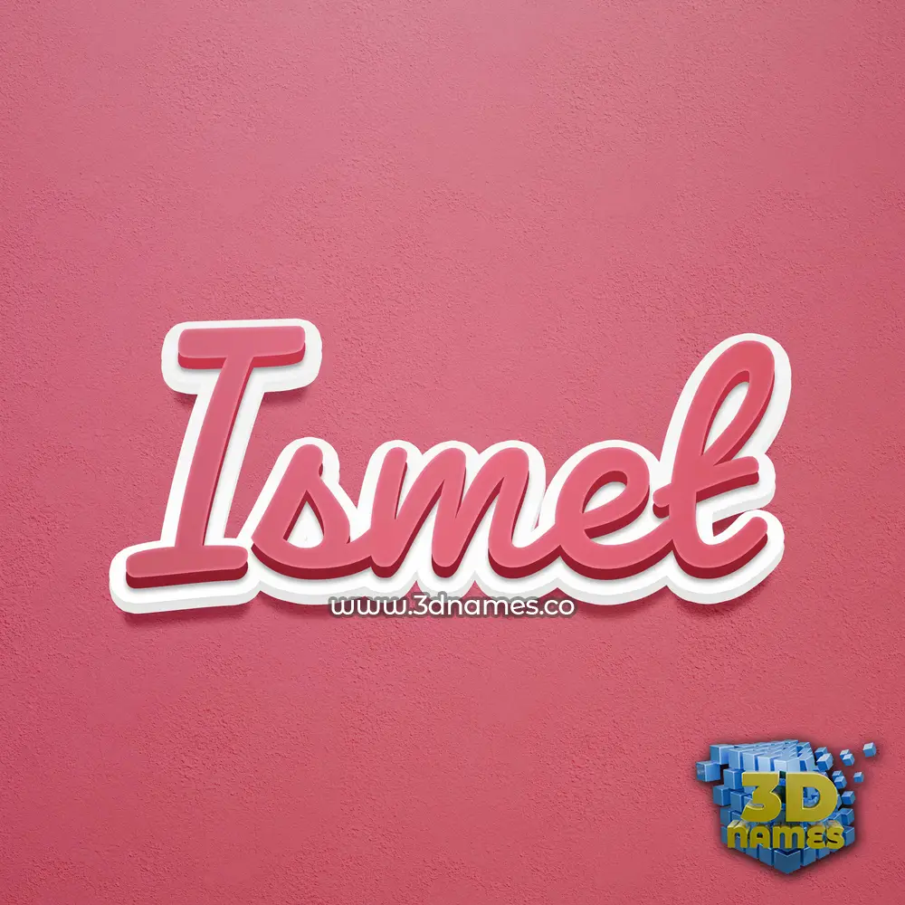 ismet in Red Scribble style - 3D name wallpaper