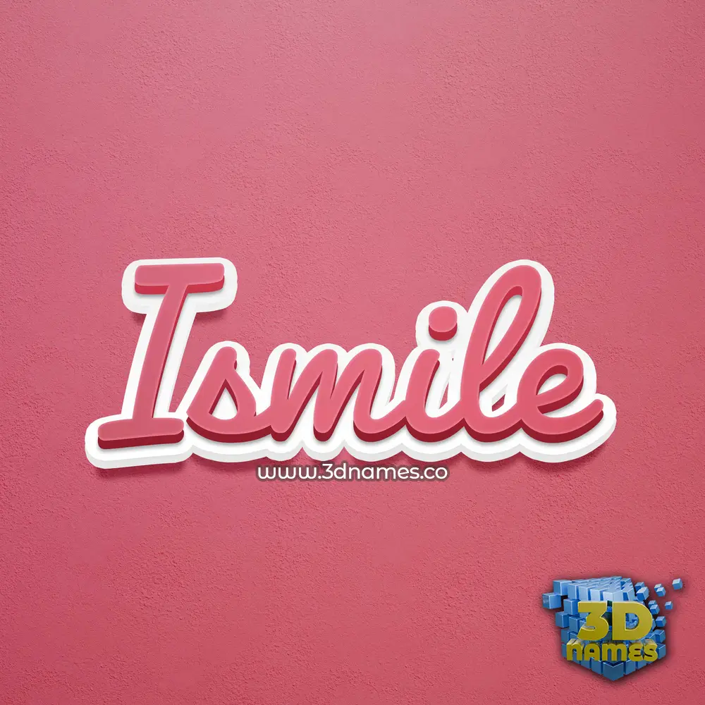 ismile in Red Scribble style - 3D name wallpaper