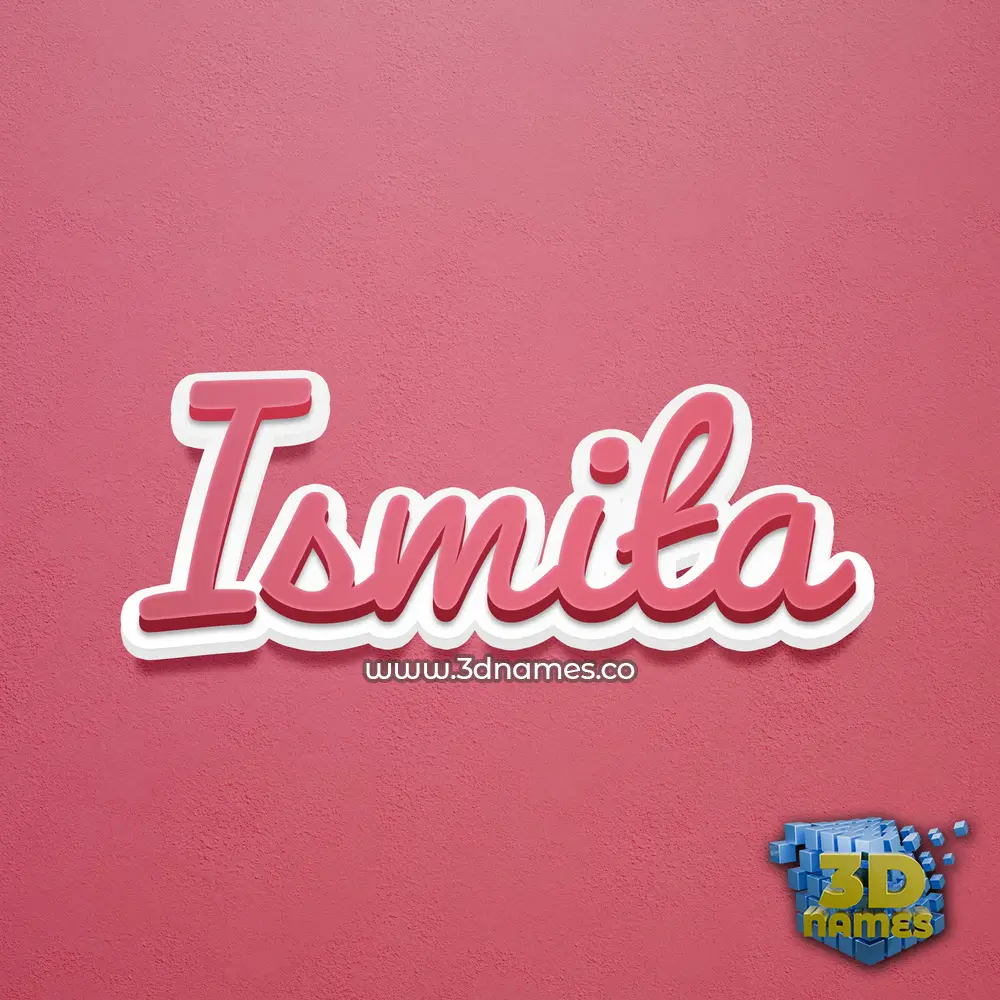 ismita in Red Scribble style - 3D name wallpaper