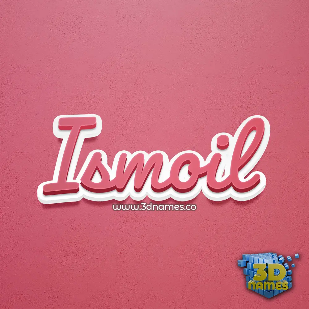 ismoil in Red Scribble style - 3D name wallpaper