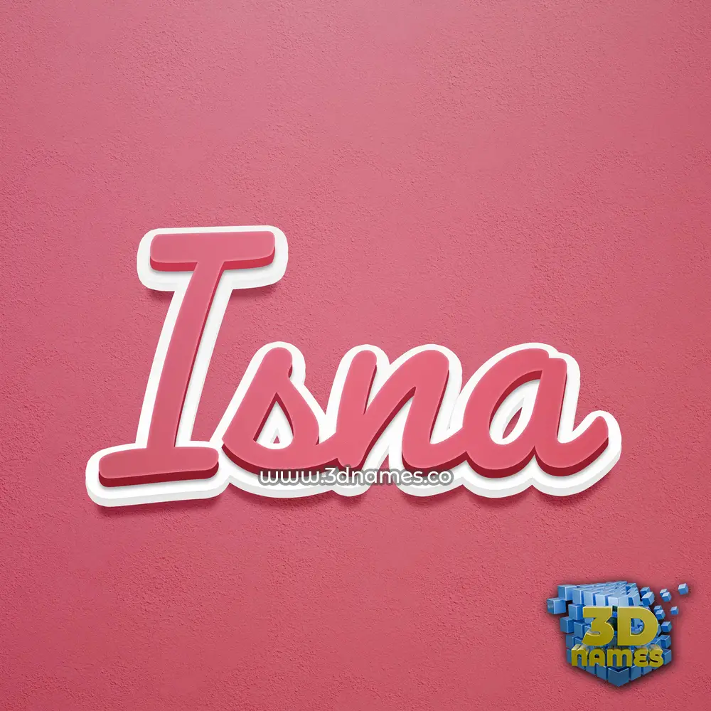 isna in Red Scribble style - 3D name wallpaper