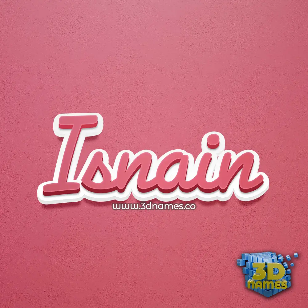 isnain in Red Scribble style - 3D name wallpaper