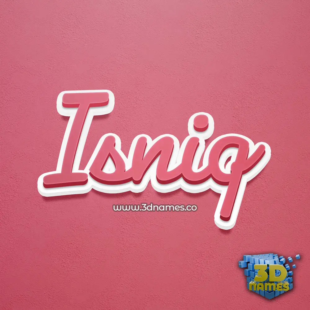 isniq in Red Scribble style - 3D name wallpaper