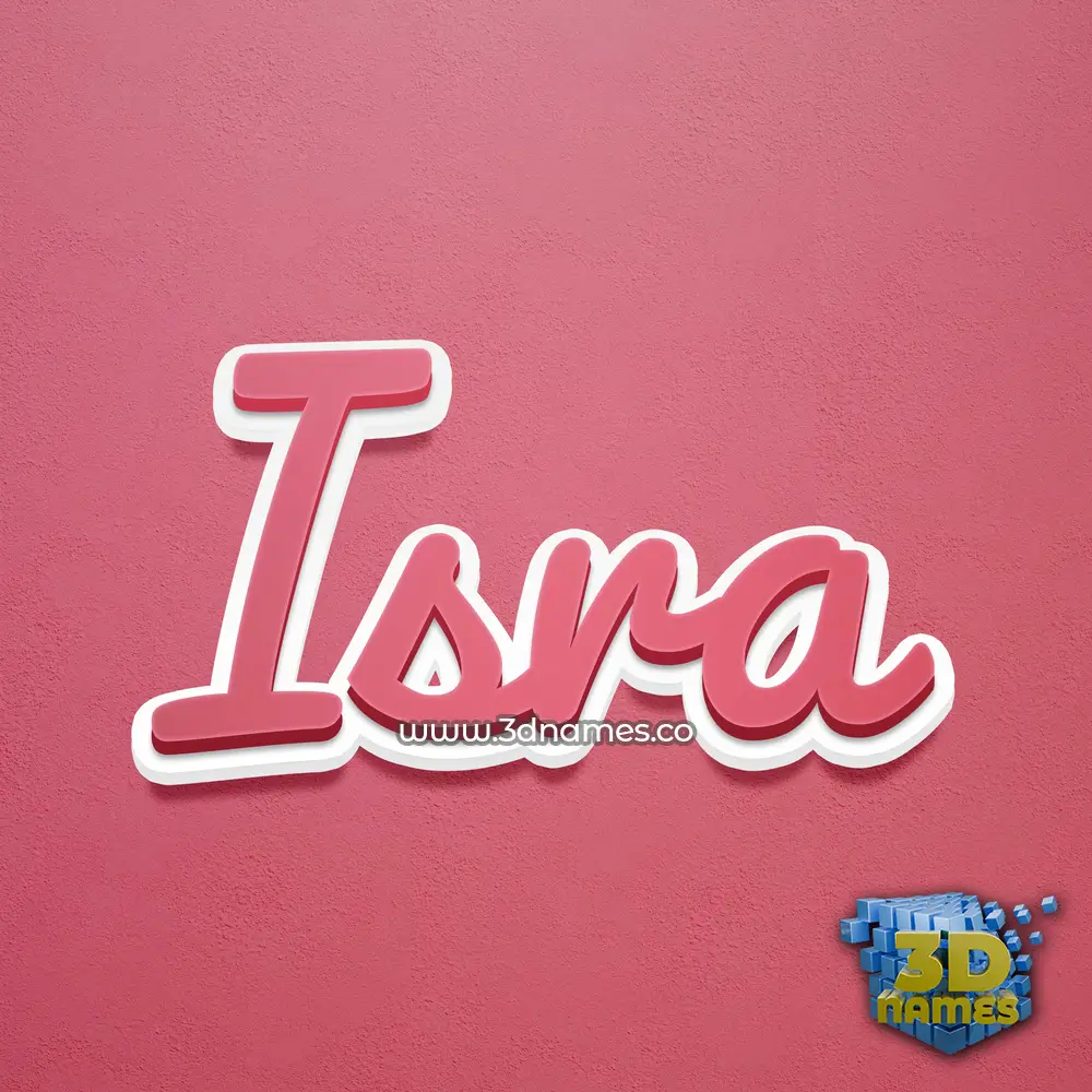 isra in Red Scribble style - 3D name wallpaper