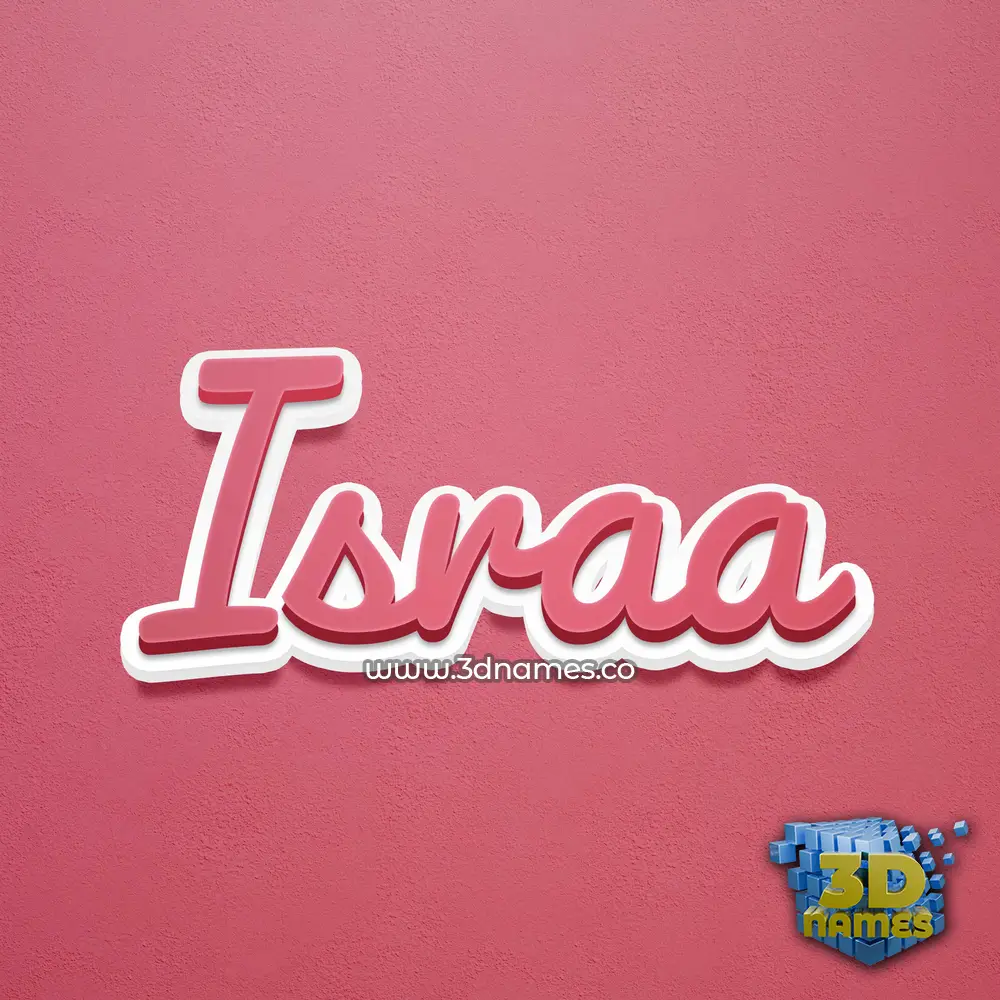 israa in Red Scribble style - 3D name wallpaper