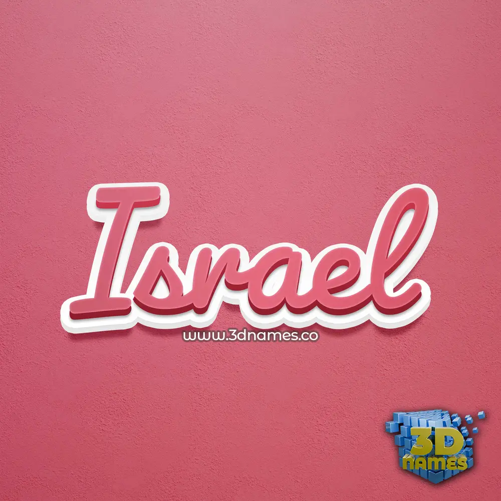 israel in Red Scribble style - 3D name wallpaper
