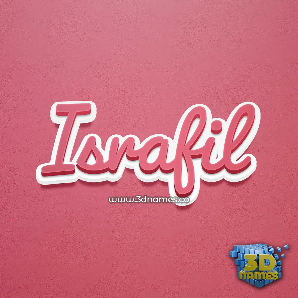 israfil in Red Scribble style - 3D name wallpaper