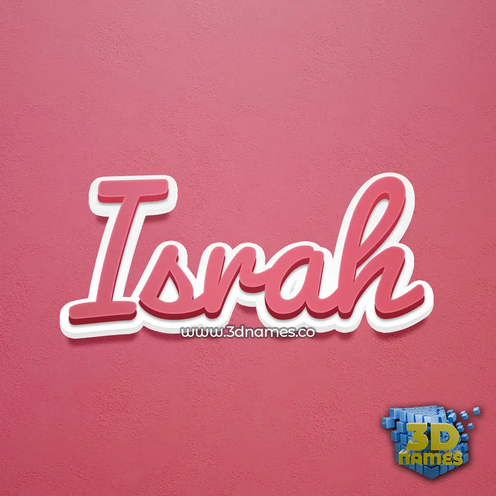 israh in Red Scribble style - 3D name wallpaper