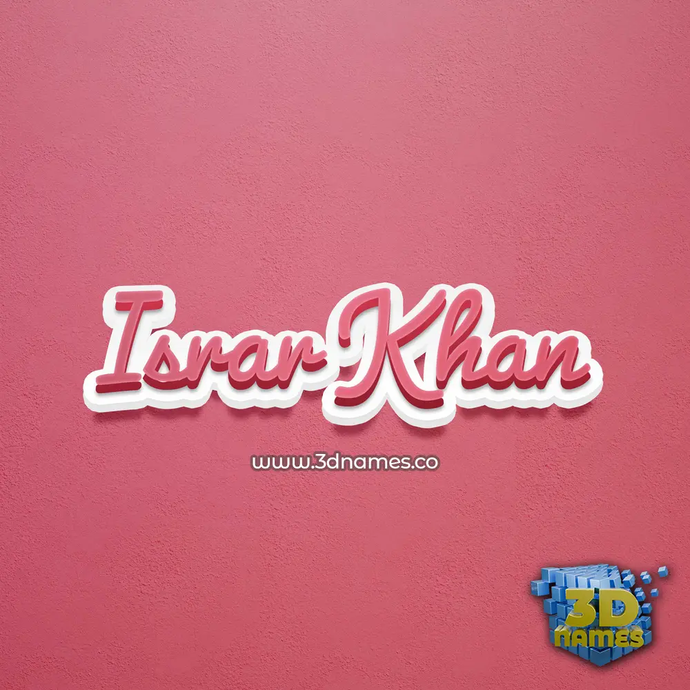 israr khan in Red Scribble style - 3D name wallpaper