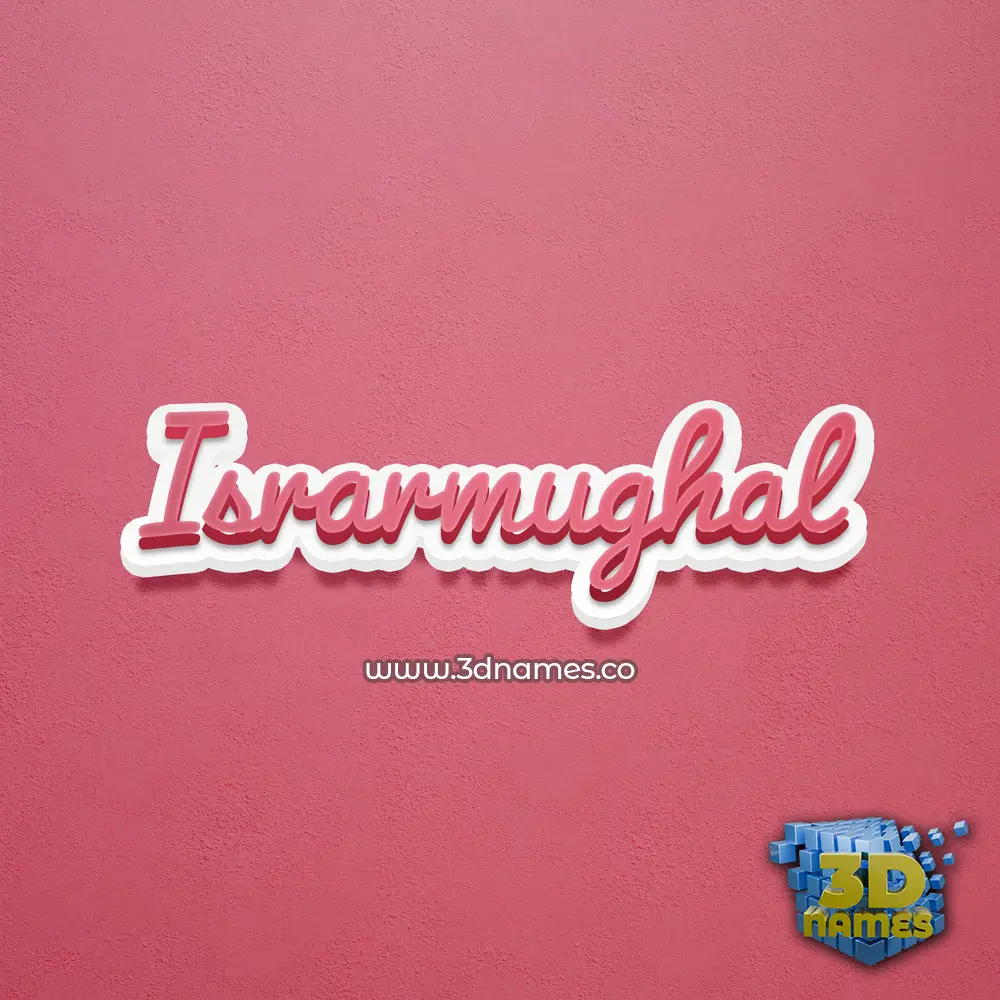 israrmughal in Red Scribble style - 3D name wallpaper