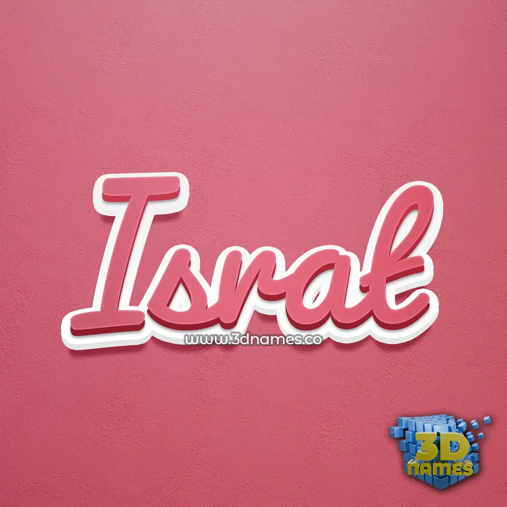 israt in Red Scribble style - 3D name wallpaper