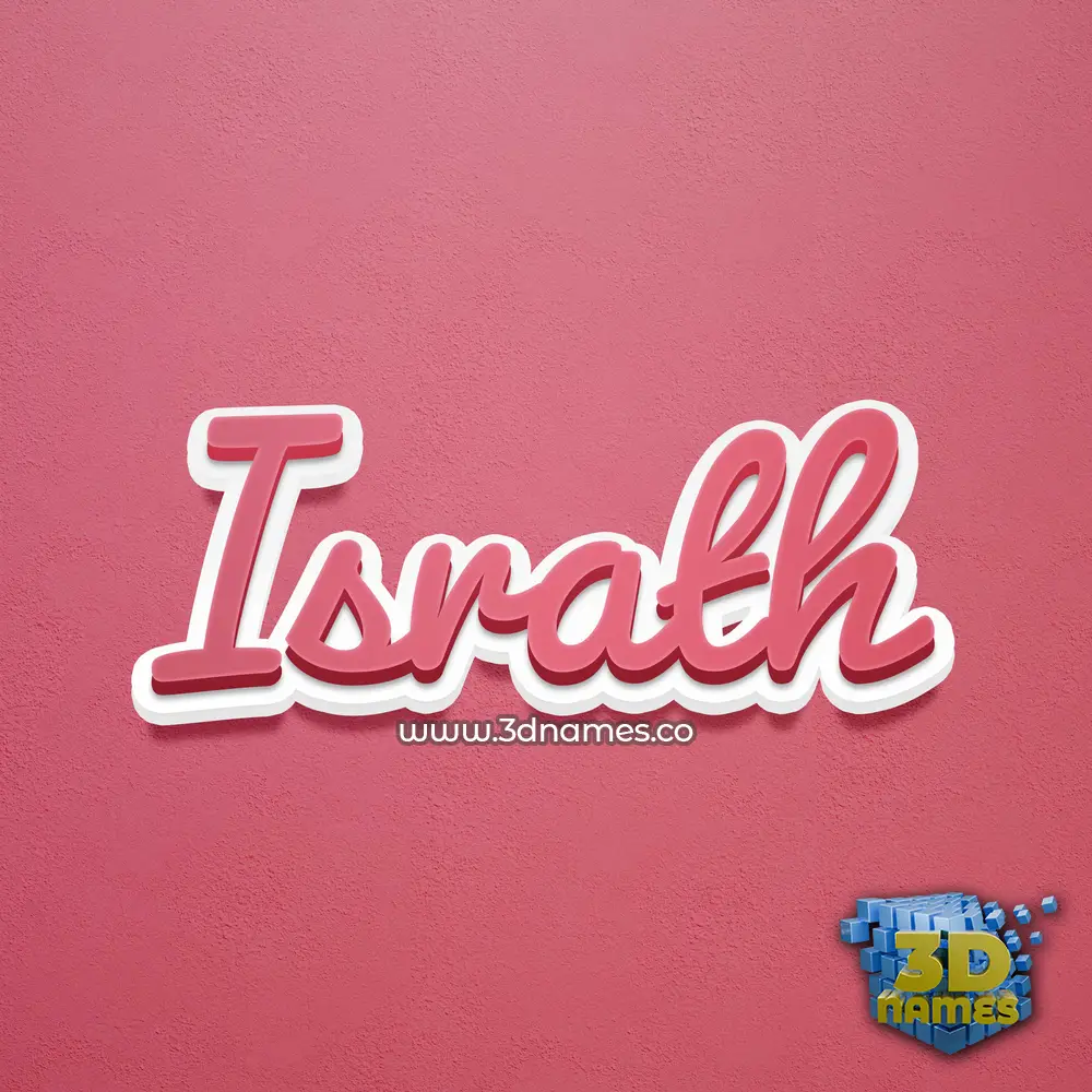 israth in Red Scribble style - 3D name wallpaper
