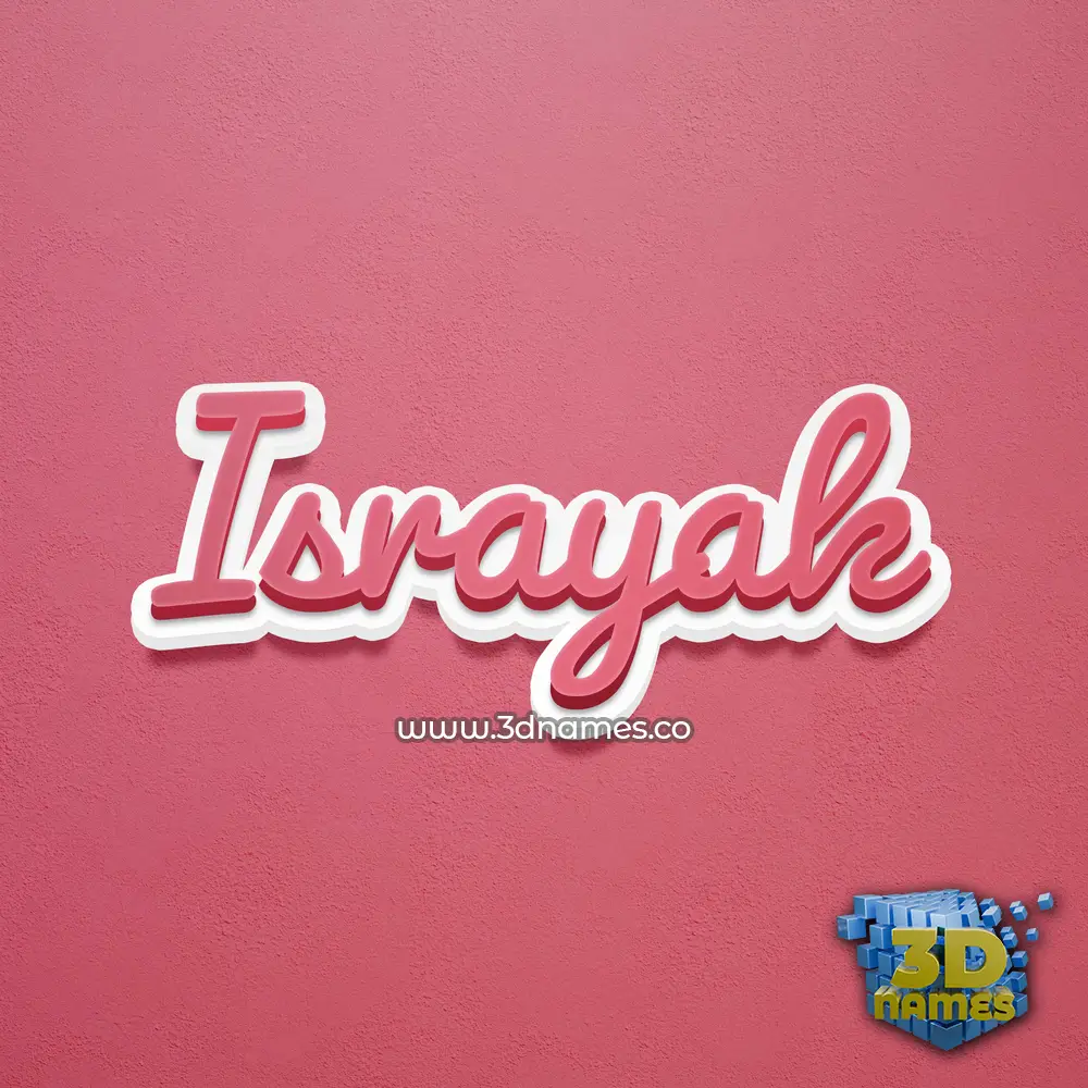 israyak in Red Scribble style - 3D name wallpaper