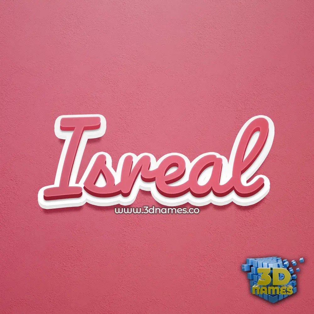 isreal in Red Scribble style - 3D name wallpaper