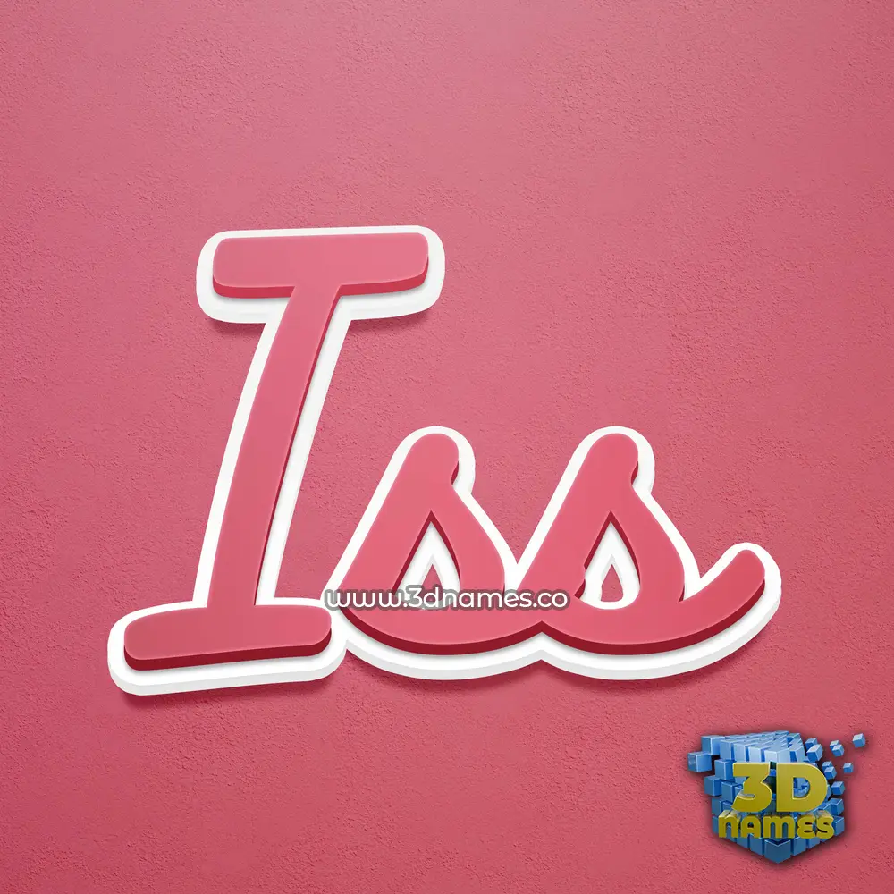 iss in Red Scribble style - 3D name wallpaper