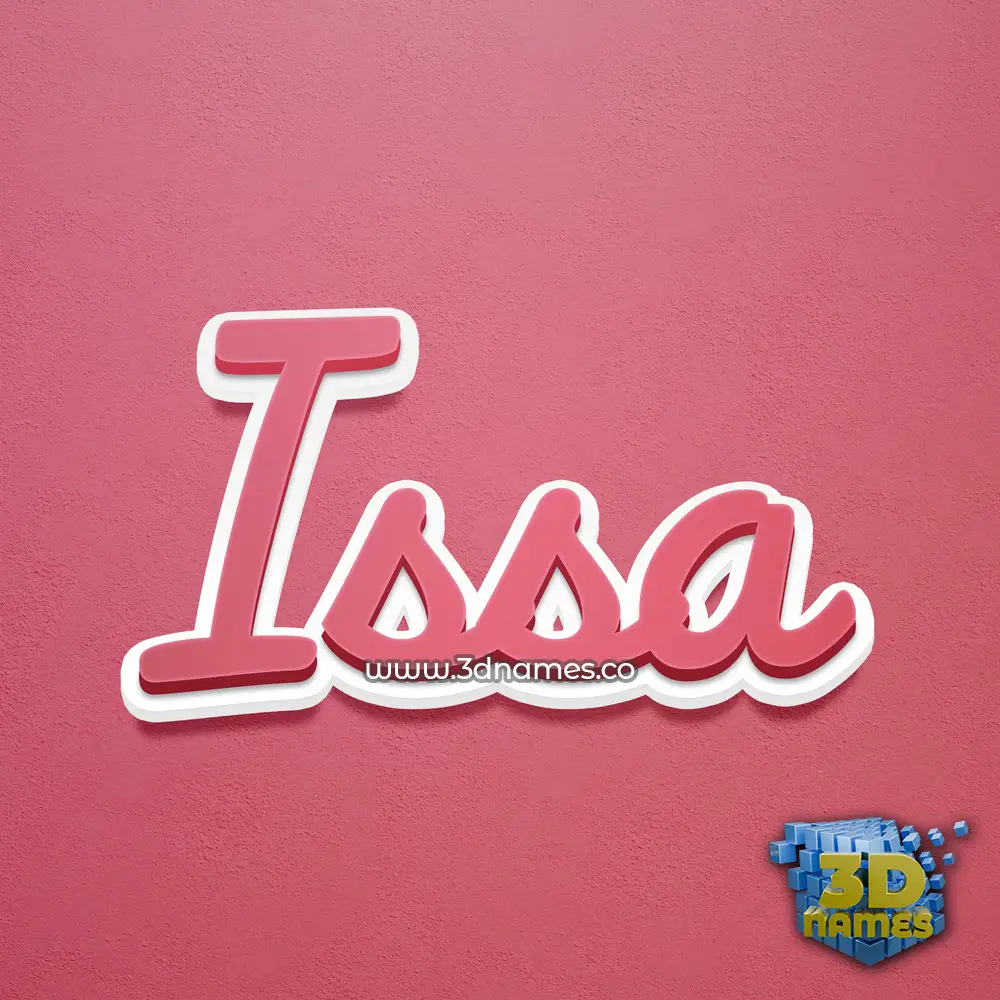 issa in Red Scribble style - 3D name wallpaper