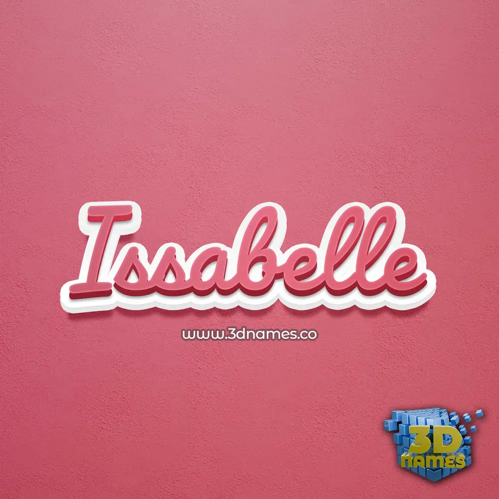 issabelle in Red Scribble style - 3D name wallpaper