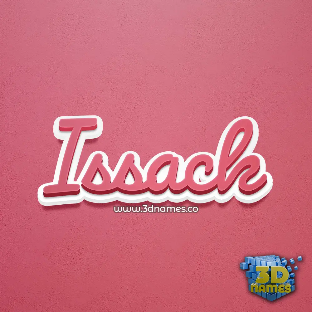 issack in Red Scribble style - 3D name wallpaper