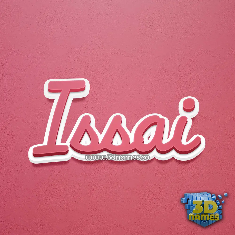 issai in Red Scribble style - 3D name wallpaper