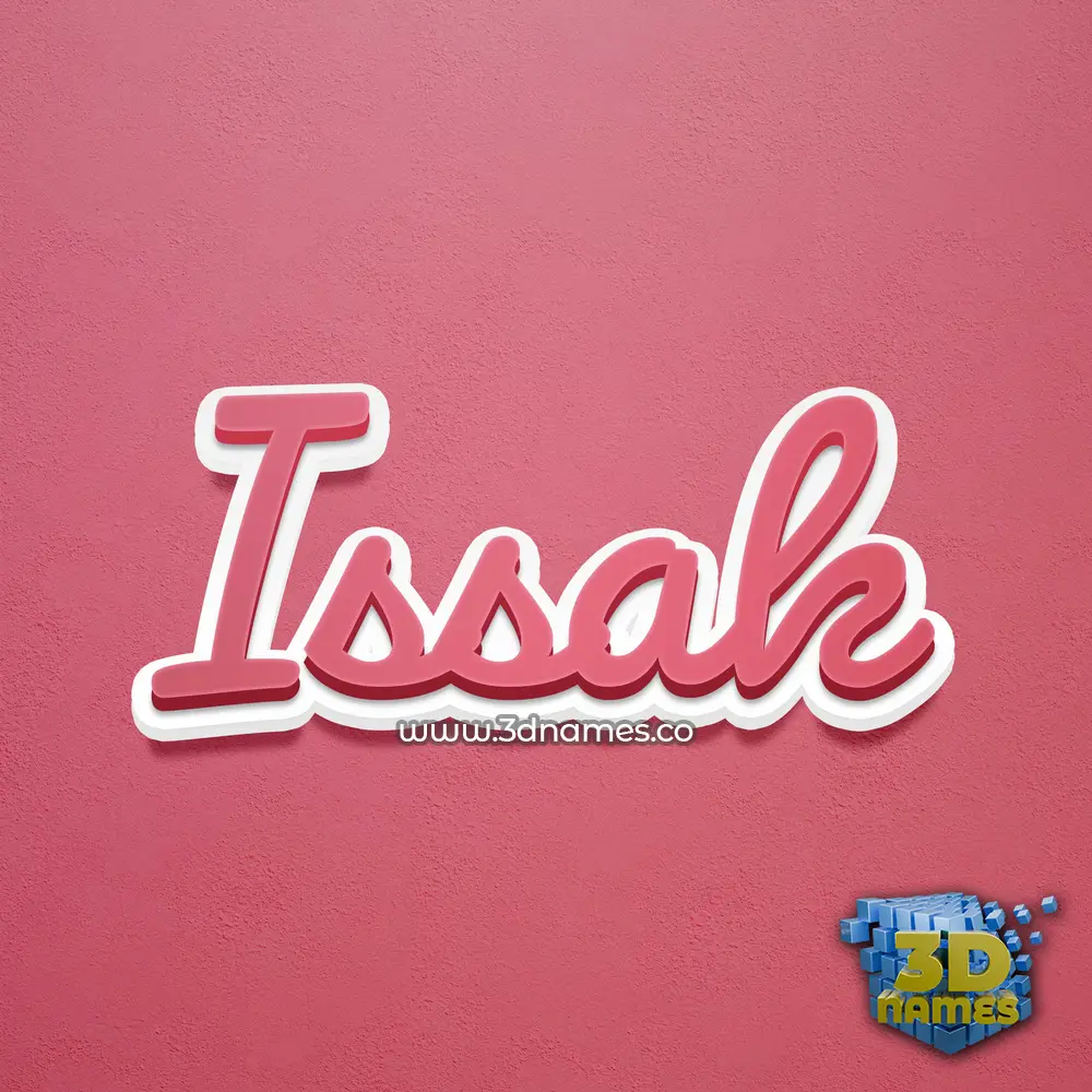 issak in Red Scribble style - 3D name wallpaper